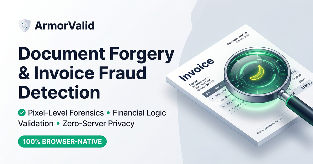 Free Invoice & Document Forgery Detection | ArmorValid